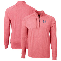 Indianapolis Colts Cutter & Buck Big & Tall Adapt Eco Knit Quarter-Zip Pullover Top - Heather Red - NFL