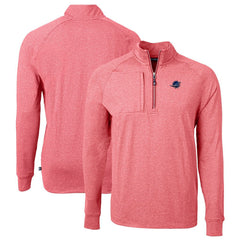 Miami Dolphins Cutter & Buck Big & Tall Adapt Eco Knit Quarter-Zip Pullover Top - Heather Red - NFL