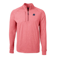 Miami Dolphins Cutter & Buck Big & Tall Adapt Eco Knit Quarter-Zip Pullover Top - Heather Red - NFL