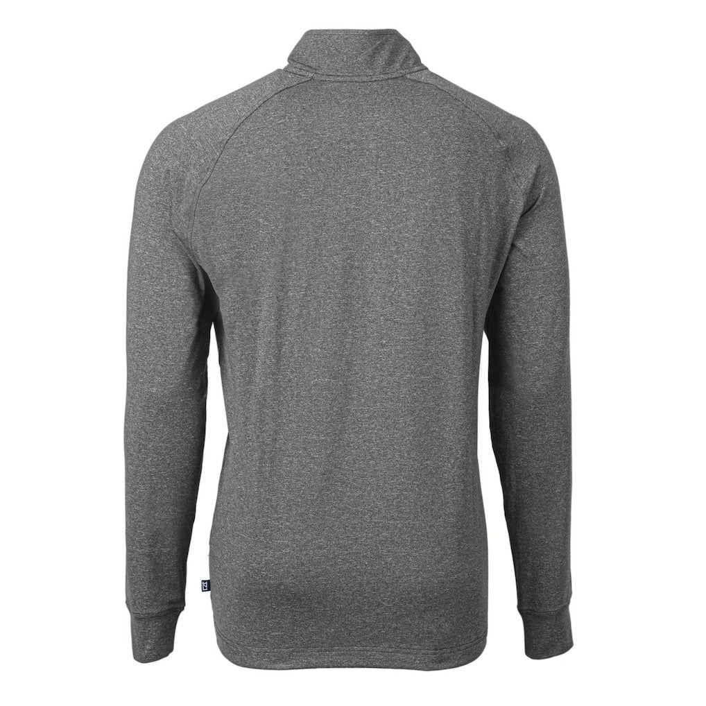 Minnesota Vikings Cutter & Buck Big & Tall Adapt Eco Knit Quarter-Zip Pullover Top - Heather Black - NFL