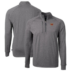 Washington Commanders Cutter & Buck Big & Tall Adapt Eco Knit Quarter-Zip Pullover Top - Heather Black - NFL