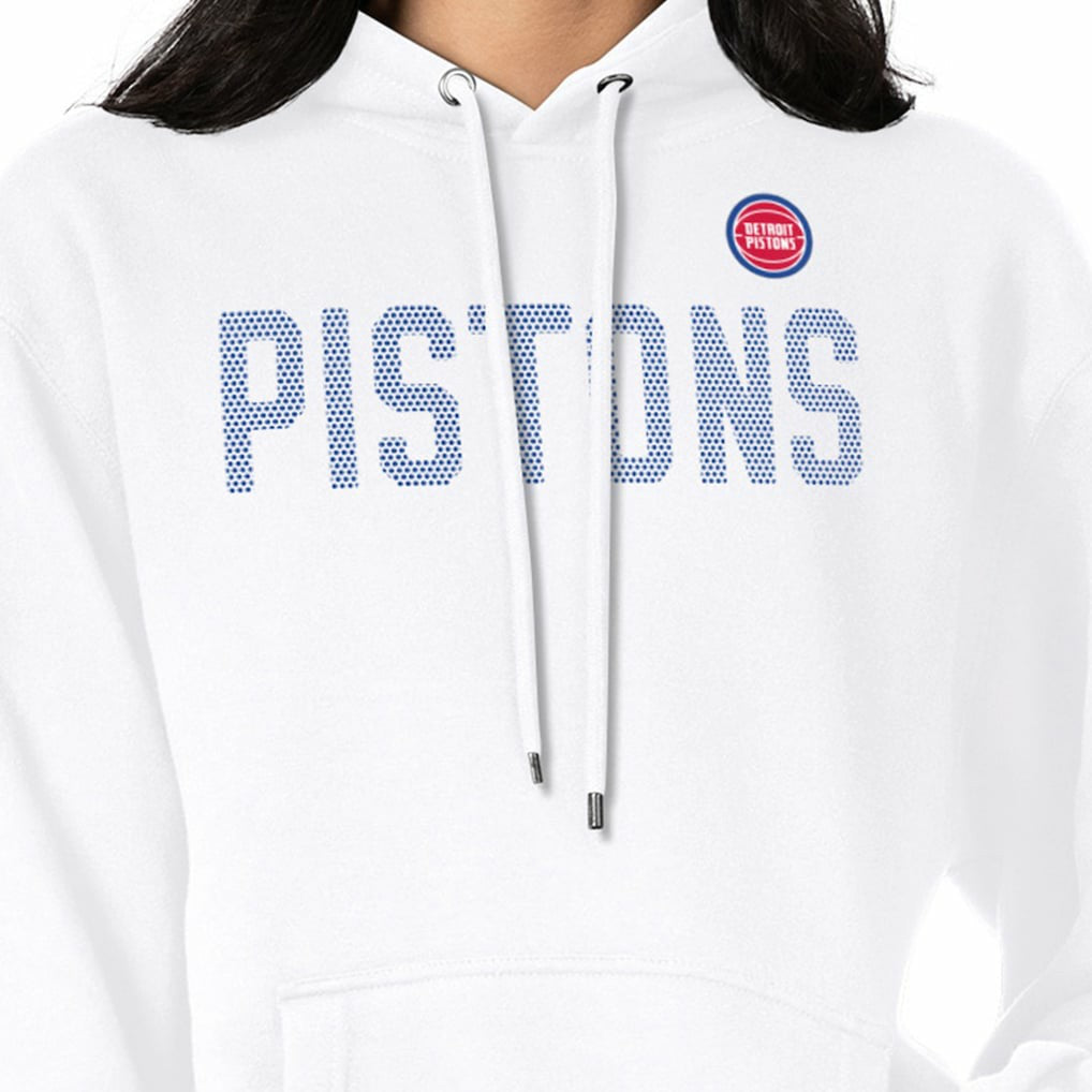 Detroit Pistons G-III 4Her by Carl Banks Women's Dot Print Pullover Hoodie White
