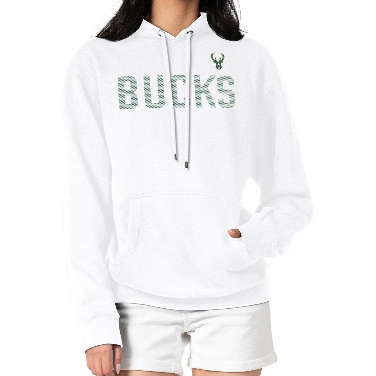 Milwaukee Bucks G-III 4Her by Carl Banks Women's Dot Print Pullover Hoodie White