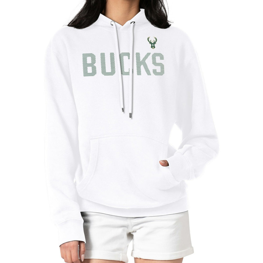 Milwaukee Bucks G-III 4Her by Carl Banks Women's Dot Print Pullover Hoodie White