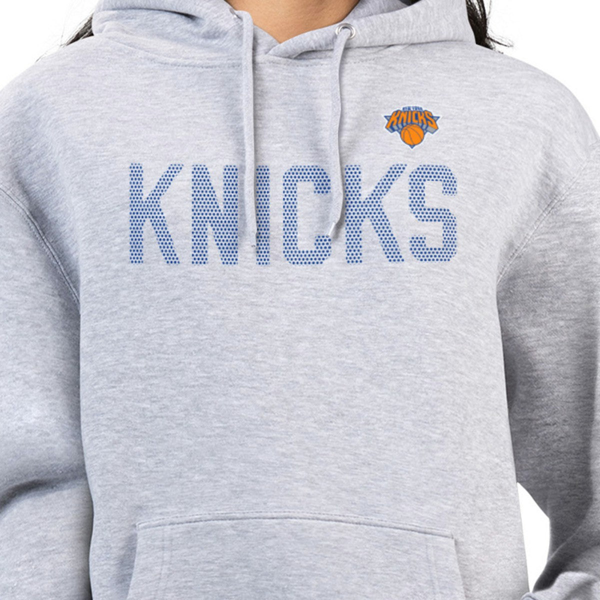 New York Knicks G-III 4Her by Carl Banks Women's Dot Print Pullover Hoodie Heather Gray