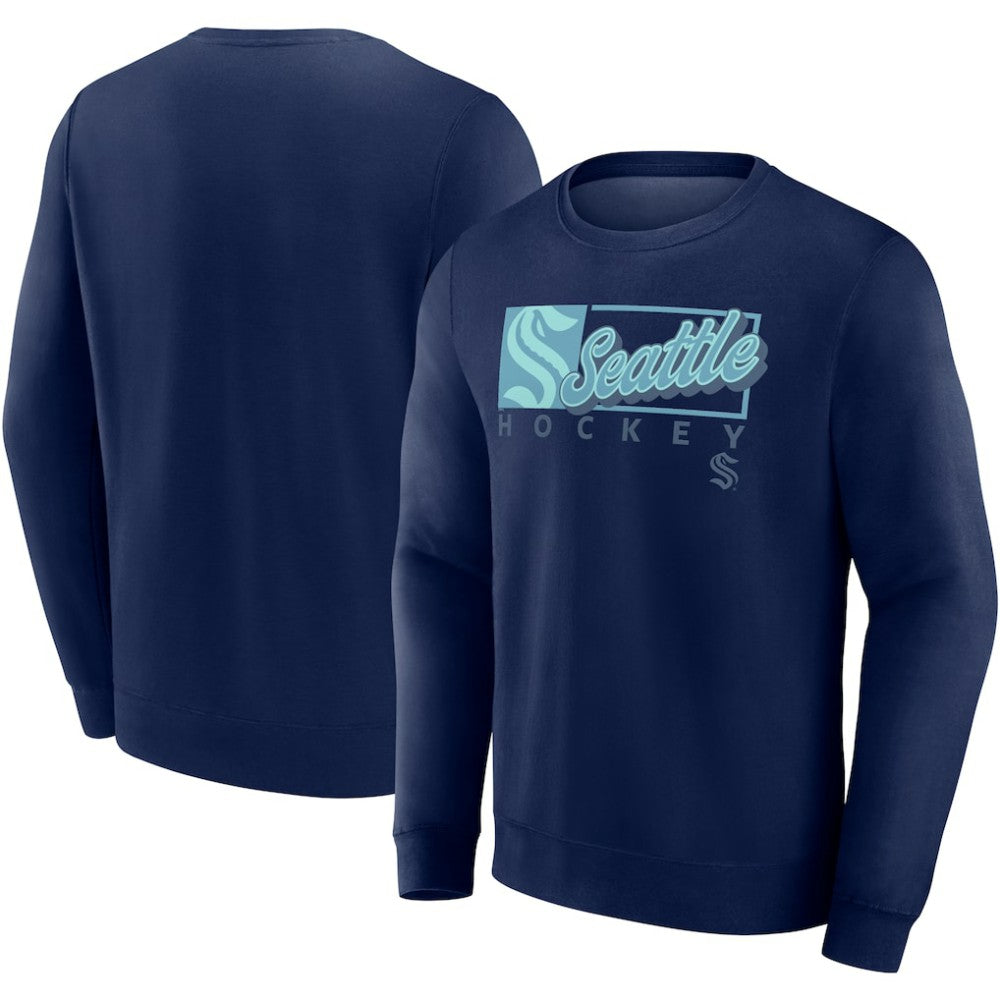 Seattle Kraken Fanatics Focus Fleece Pullover Sweatshirt - Deep Sea Blue | Fanatics Clearance