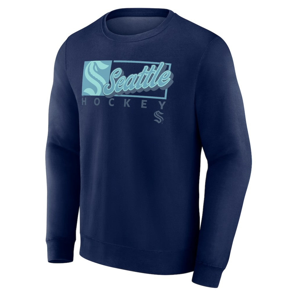 Seattle Kraken Fanatics Focus Fleece Pullover Sweatshirt - Deep Sea Blue | Fanatics Clearance