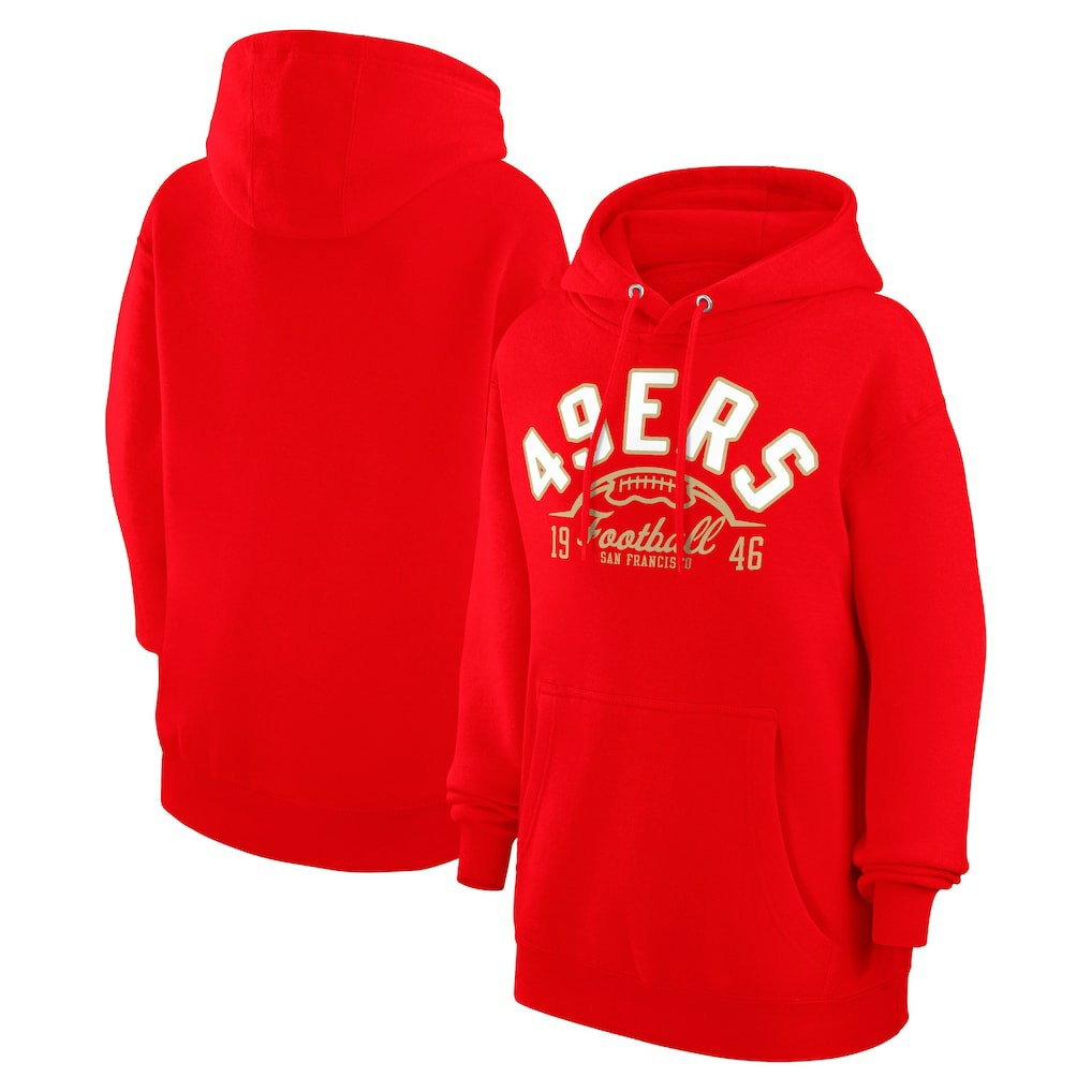 San Francisco 49ers Starter Unisex Half Ball Team Fleece Pullover Hoodie - Scarlet - NFL