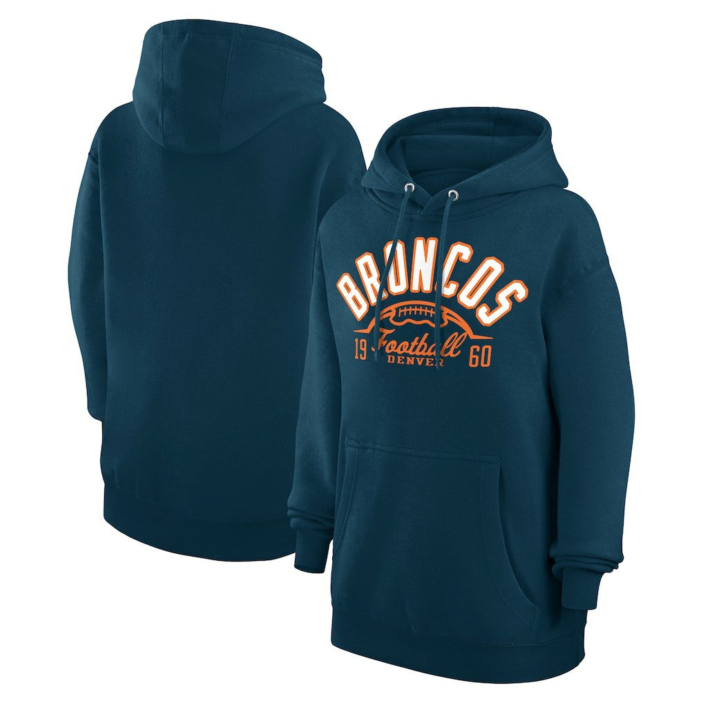 Denver Broncos Starter Unisex Half Ball Team Fleece Pullover Hoodie - Navy - NFL