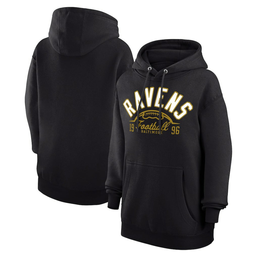 Baltimore Ravens Starter Unisex Half Ball Team Fleece Pullover Hoodie - Black - NFL
