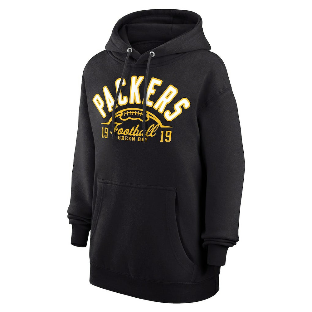 Green Bay Packers Starter Unisex Half Ball Team Fleece Pullover Hoodie - Black - NFL