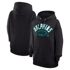 Miami Dolphins Starter Unisex Half Ball Team Fleece Pullover Hoodie - Black - NFL