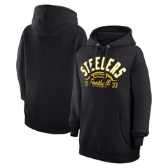 Pittsburgh Steelers Starter Unisex Half Ball Team Fleece Pullover Hoodie - Black - NFL