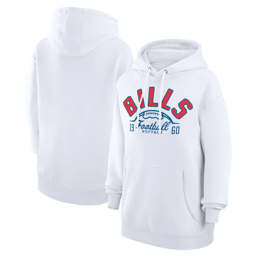 Buffalo Bills Starter Unisex Half Ball Team Fleece Pullover Hoodie - White - NFL