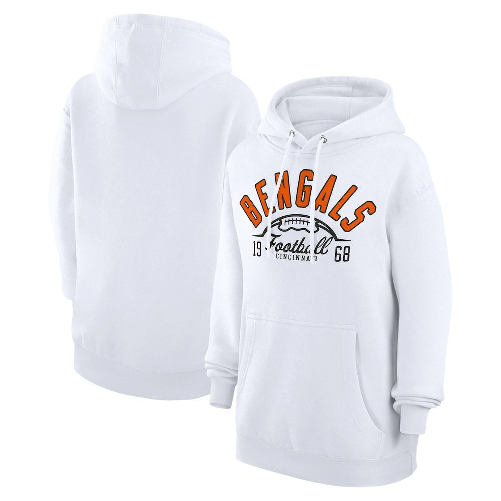 Cincinnati Bengals Starter Unisex Half Ball Team Fleece Pullover Hoodie - White - NFL