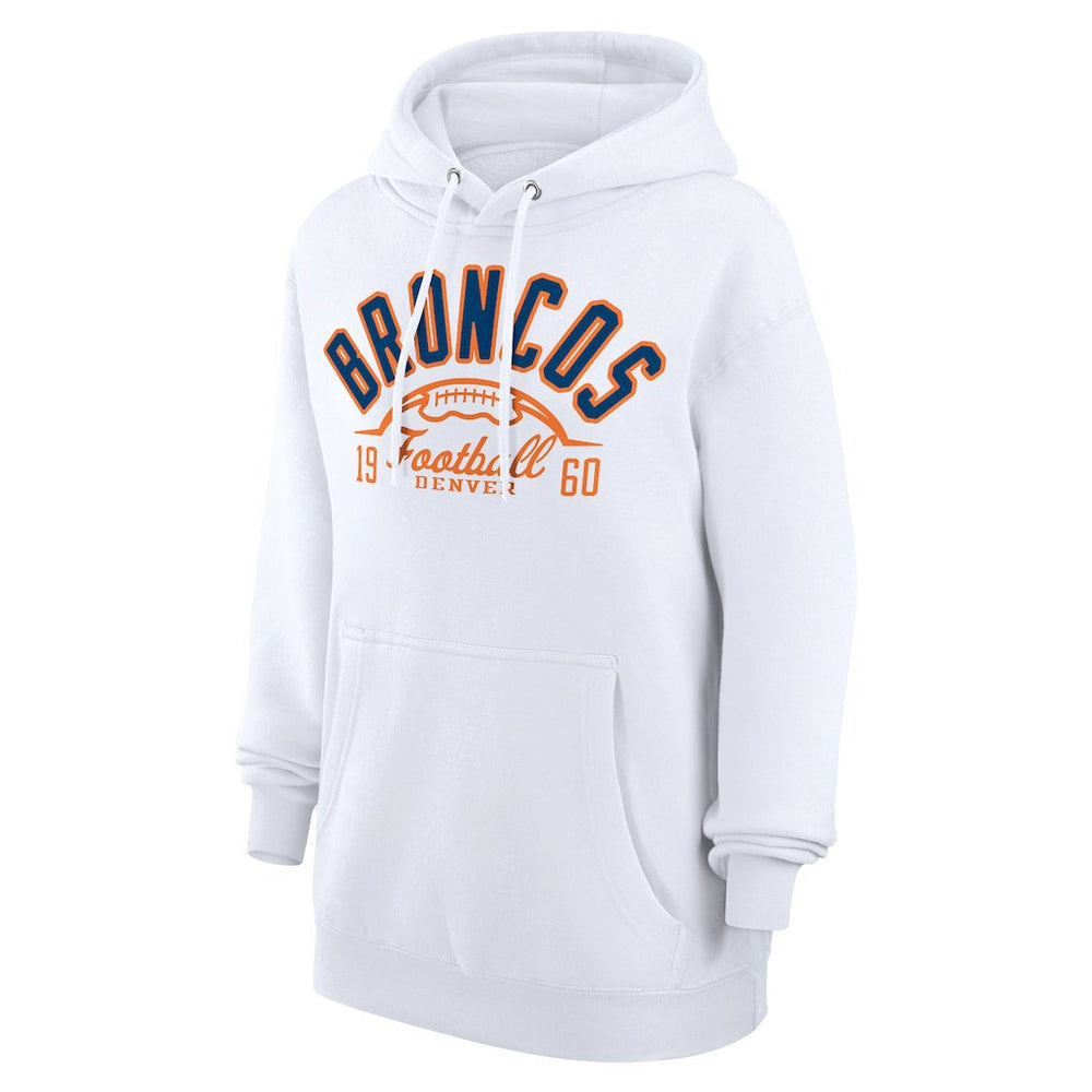 Denver Broncos Starter Unisex Half Ball Team Fleece Pullover Hoodie - White - NFL