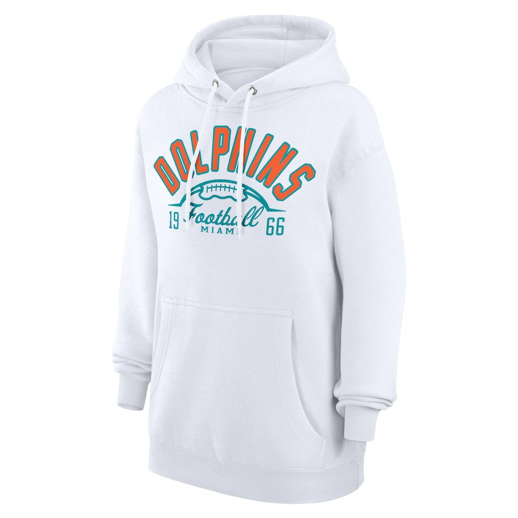 Miami Dolphins Starter Unisex Half Ball Team Fleece Pullover Hoodie - White - NFL