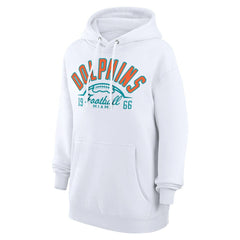 Miami Dolphins Starter Unisex Half Ball Team Fleece Pullover Hoodie - White - NFL
