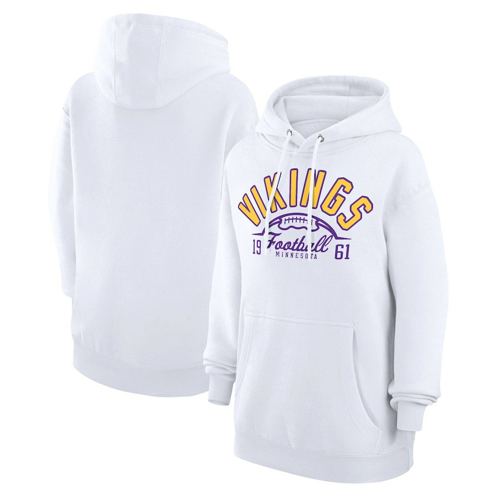 Minnesota Vikings Starter Unisex Half Ball Team Fleece Pullover Hoodie - White - NFL