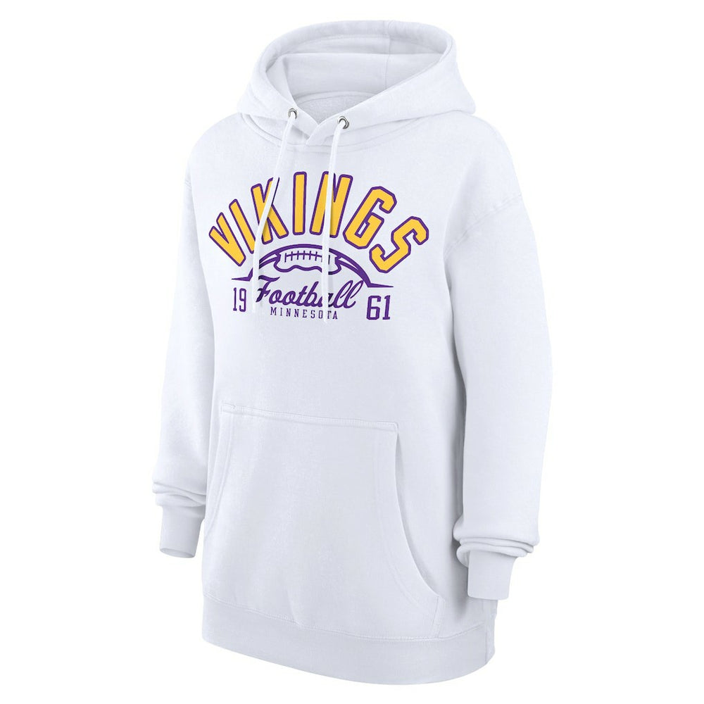 Minnesota Vikings Starter Unisex Half Ball Team Fleece Pullover Hoodie - White - NFL