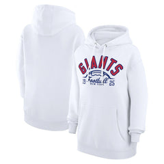 New York Giants Starter Unisex Half Ball Team Fleece Pullover Hoodie - White - NFL