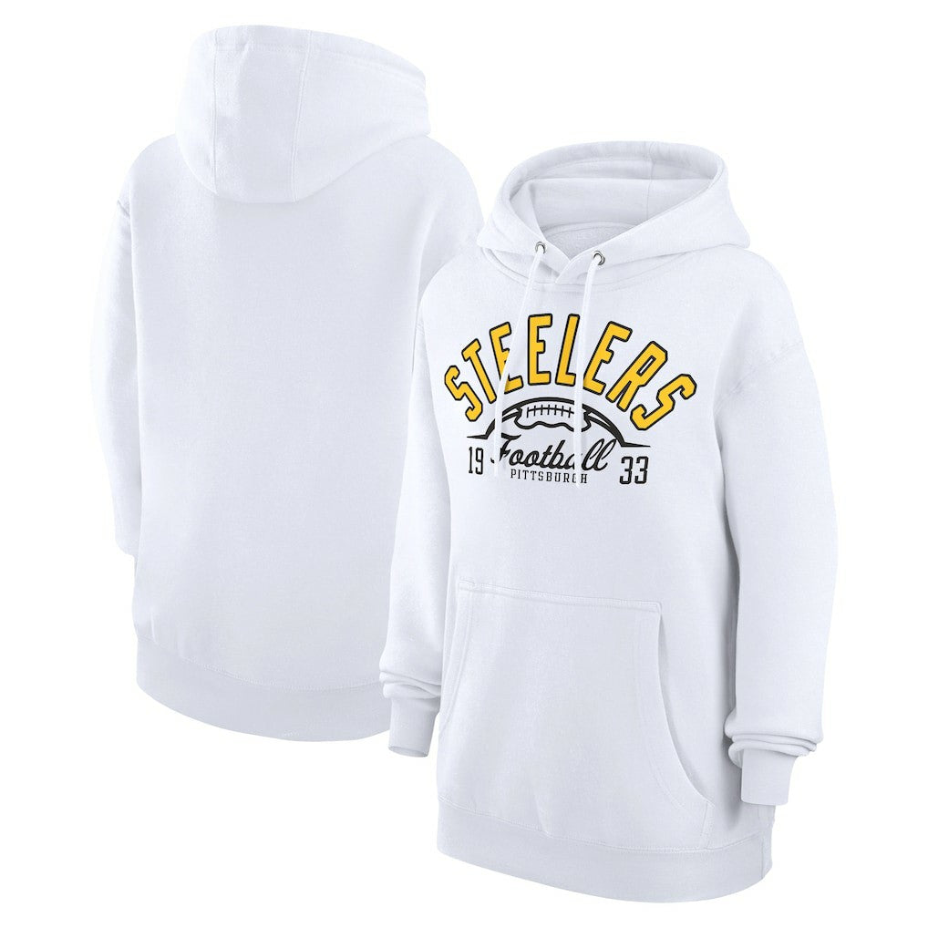 Pittsburgh Steelers Starter Unisex Half Ball Team Fleece Pullover Hoodie - White - NFL