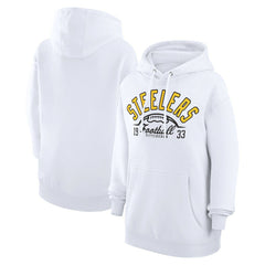 Pittsburgh Steelers Starter Unisex Half Ball Team Fleece Pullover Hoodie - White - NFL