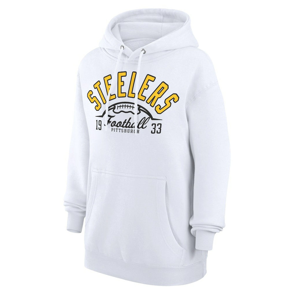 Pittsburgh Steelers Starter Unisex Half Ball Team Fleece Pullover Hoodie - White - NFL