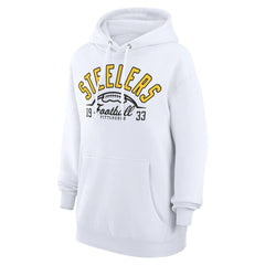 Pittsburgh Steelers Starter Unisex Half Ball Team Fleece Pullover Hoodie - White - NFL