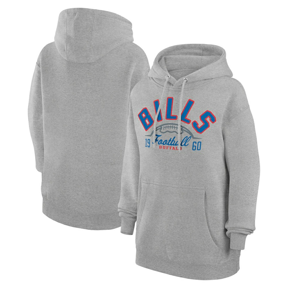 Buffalo Bills Starter Unisex Half Ball Team Fleece Pullover Hoodie - Heather Gray - NFL