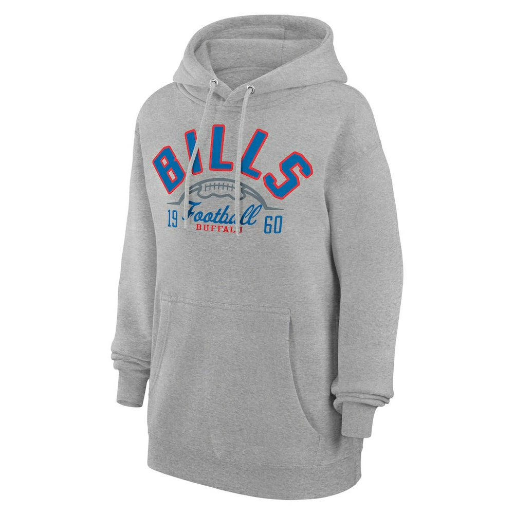 Buffalo Bills Starter Unisex Half Ball Team Fleece Pullover Hoodie - Heather Gray - NFL