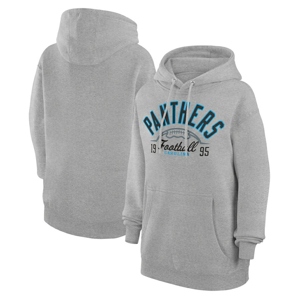 Carolina Panthers Starter Unisex Half Ball Team Fleece Pullover Hoodie - Heather Gray - NFL