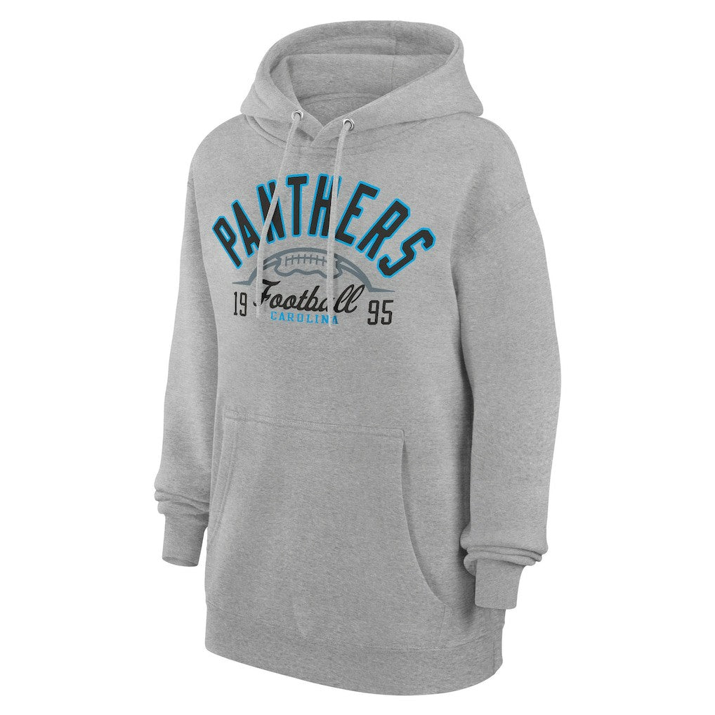Carolina Panthers Starter Unisex Half Ball Team Fleece Pullover Hoodie - Heather Gray - NFL