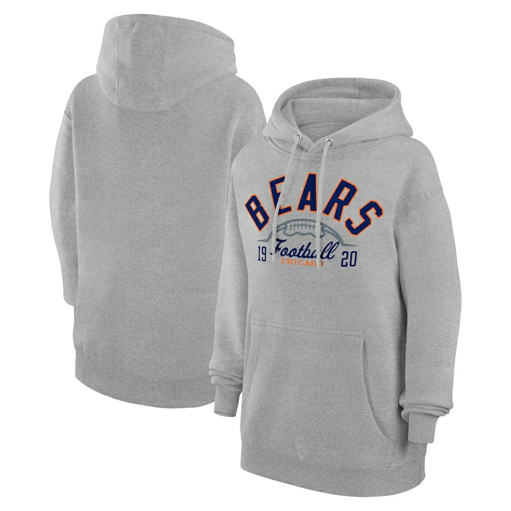 Chicago Bears Starter Unisex Half Ball Team Fleece Pullover Hoodie - Heather Gray - NFL