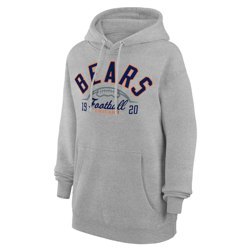 Chicago Bears Starter Unisex Half Ball Team Fleece Pullover Hoodie - Heather Gray - NFL