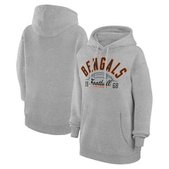 Cincinnati Bengals Starter Unisex Half Ball Team Fleece Pullover Hoodie - Heather Gray - NFL