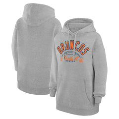 Denver Broncos Starter Unisex Half Ball Team Fleece Pullover Hoodie - Heather Gray - NFL