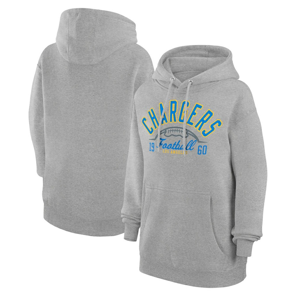 Los Angeles Chargers Starter Unisex Half Ball Team Fleece Pullover Hoodie - Heather Gray - NFL