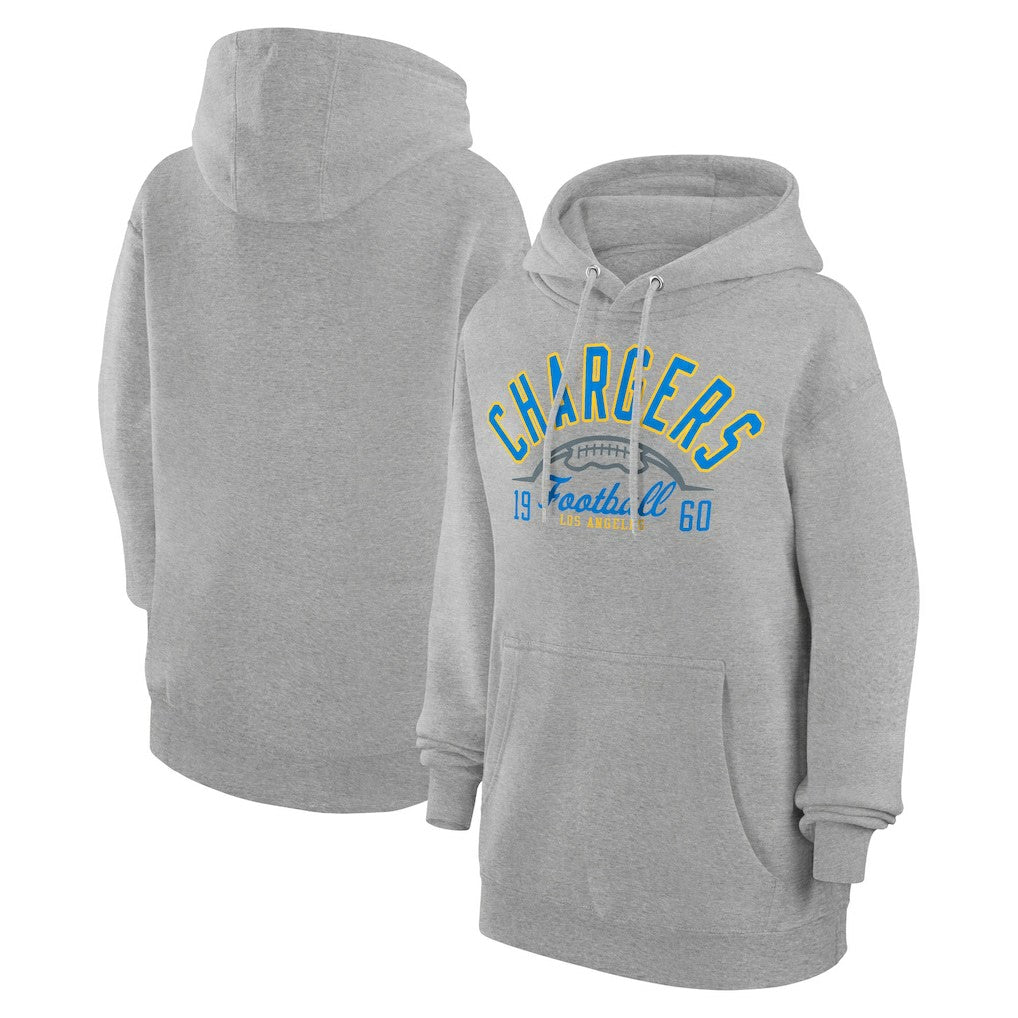 Los Angeles Chargers Starter Unisex Half Ball Team Fleece Pullover Hoodie - Heather Gray - NFL