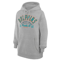 Miami Dolphins Starter Unisex Half Ball Team Fleece Pullover Hoodie - Heather Gray - NFL