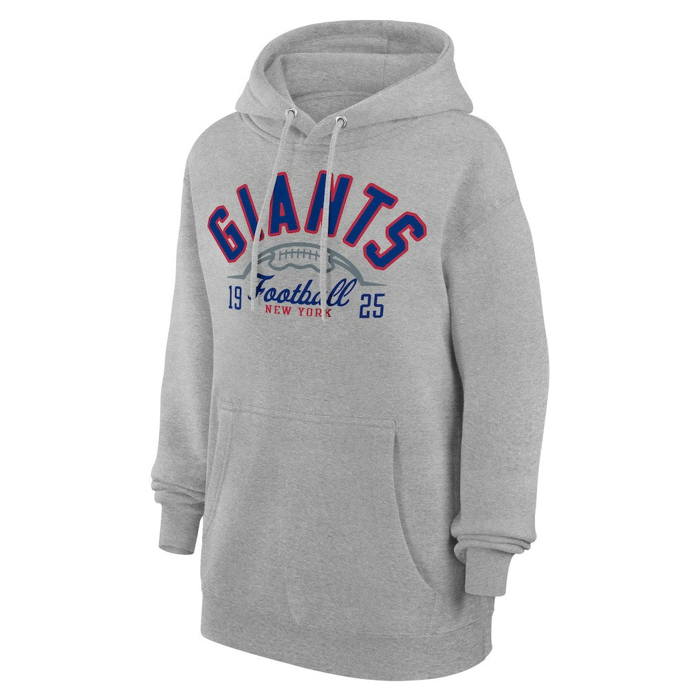 New York Giants Starter Unisex Half Ball Team Fleece Pullover Hoodie - Heather Gray - NFL