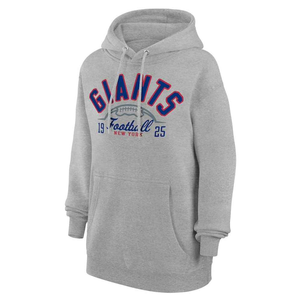New York Giants Starter Unisex Half Ball Team Fleece Pullover Hoodie - Heather Gray - NFL