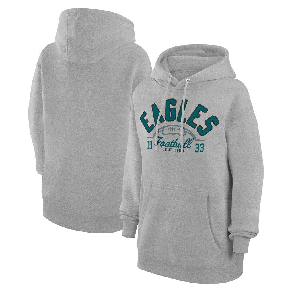 Philadelphia Eagles Starter Unisex Half Ball Team Fleece Pullover Hoodie - Heather Gray - NFL