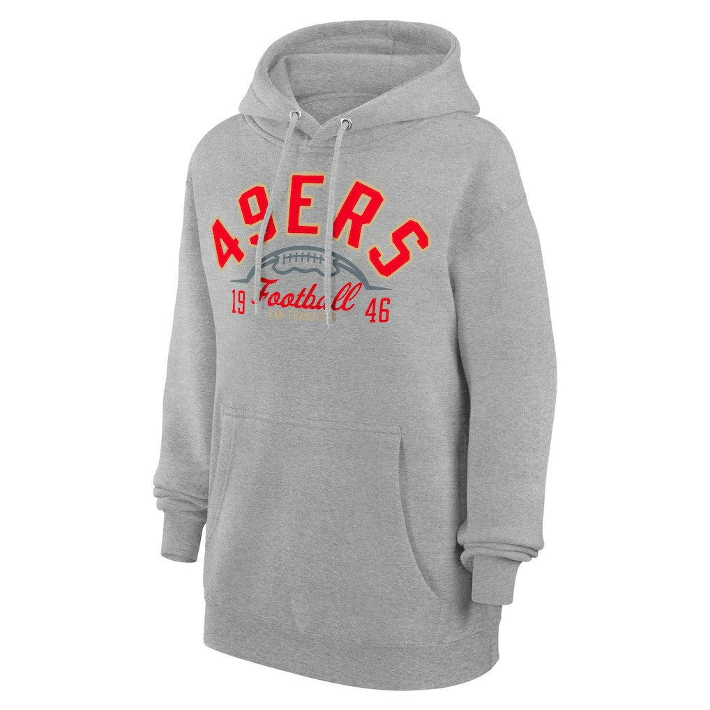 San Francisco 49ers Starter Unisex Half Ball Team Fleece Pullover Hoodie - Heather Gray - NFL