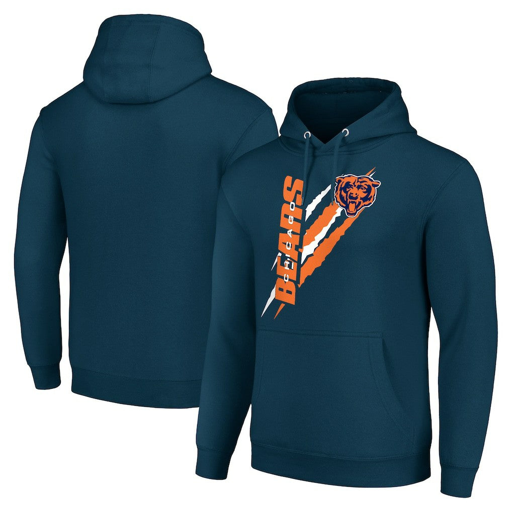 Chicago Bears Starter Unisex Color Scratch Fleece Pullover Hoodie - Navy - NFL