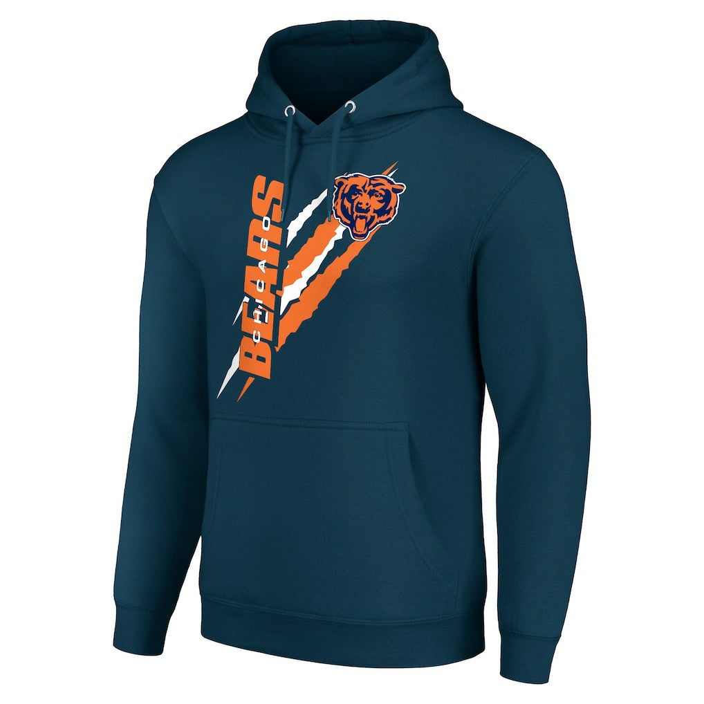 Chicago Bears Starter Unisex Color Scratch Fleece Pullover Hoodie - Navy - NFL