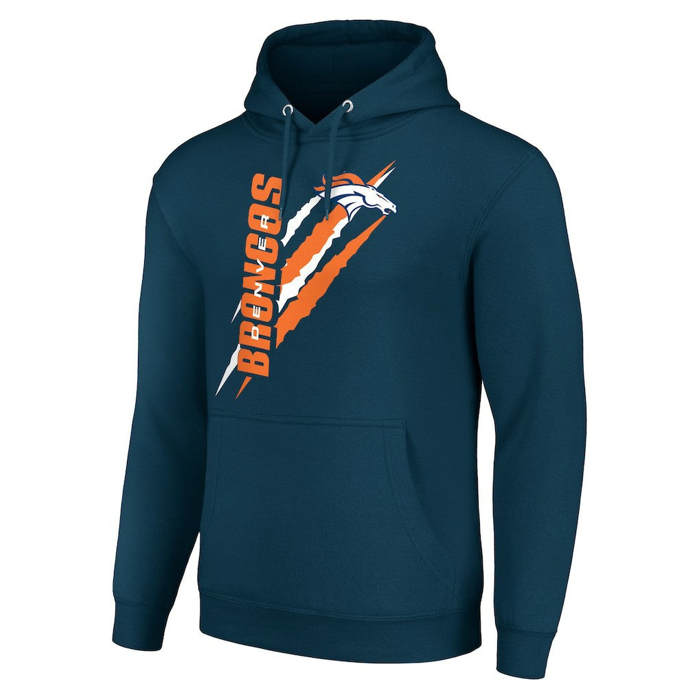 Denver Broncos Starter Unisex Color Scratch Fleece Pullover Hoodie - Navy - NFL