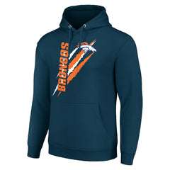 Denver Broncos Starter Unisex Color Scratch Fleece Pullover Hoodie - Navy - NFL