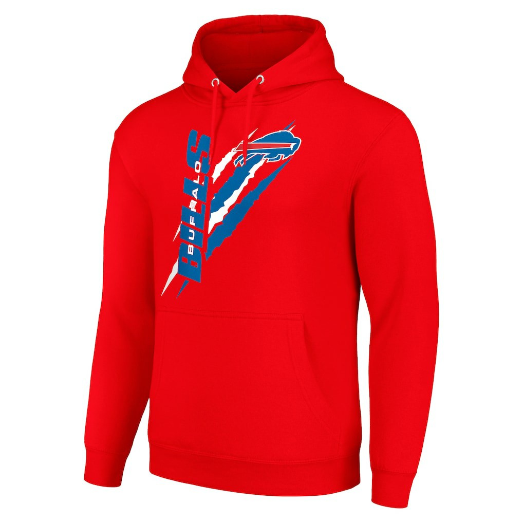 Buffalo Bills Starter Unisex Color Scratch Fleece Pullover Hoodie - Red - NFL