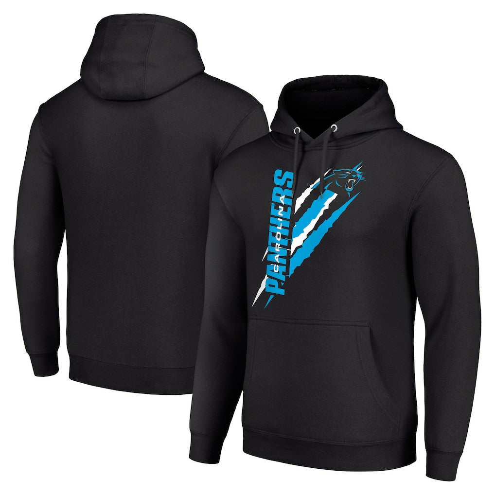Carolina Panthers Starter Unisex Color Scratch Fleece Pullover Hoodie - Black - NFL